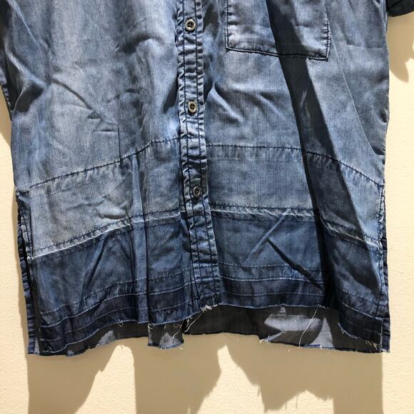 Rails Shirt Women's XS Courtney Chambray Button Down Raw Released Hem Blue - Picture 4 of 10